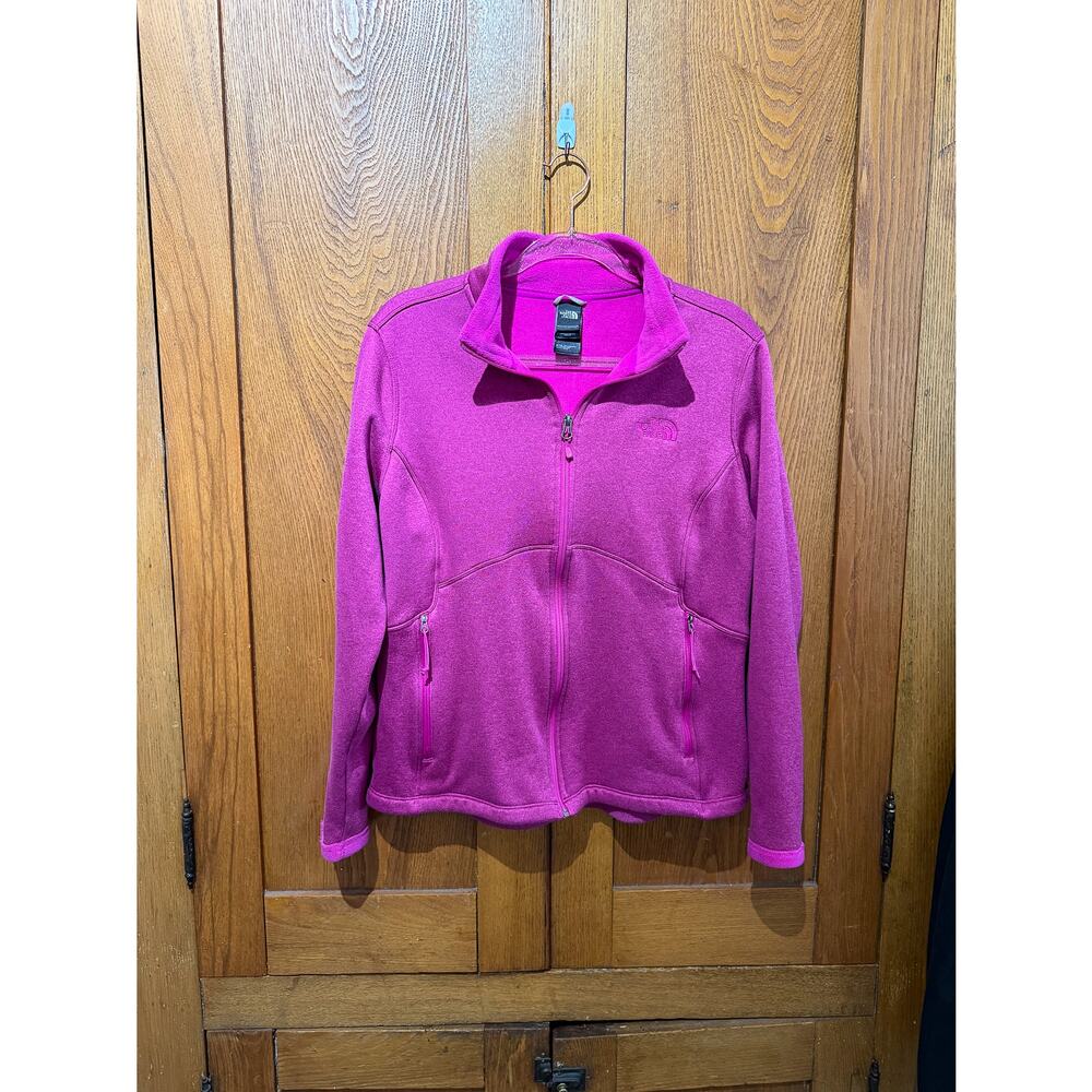 North Face XL Fuchsia Full Zip Fleece Jacket – Warm Layering Piece (Read Notes)